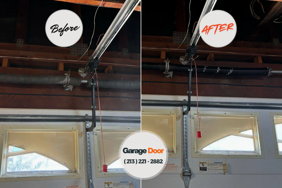 Before and after: garage door repair Hawi, HI